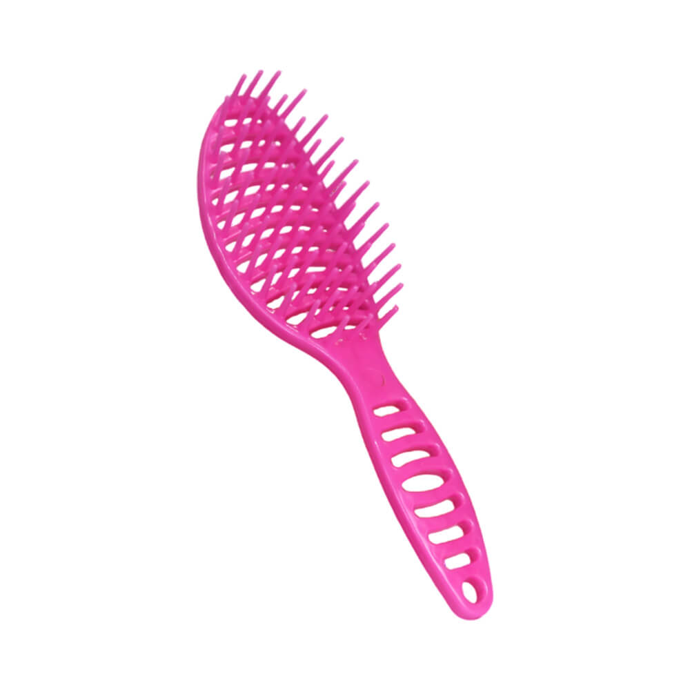 Escova de cabelo Marilú Flex 4236 rosa vibrante com design flexível e cerdas espaçadas